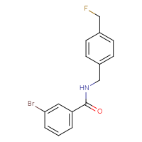 Chemical structure of 3-bromo-N-{[4-(fluoromethyl)phenyl]methyl}benzamide - CSSB14860864472