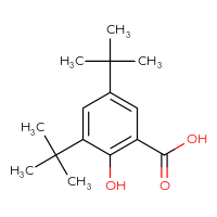 Chemical structure of 3,5-di-tert-butyl-2-hydroxybenzoic acid - CSSB00000499771