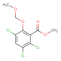 Chemical structure of methyl 2,3,5-trichloro-6-(methoxymethoxy)benzoate - CSSB21432536545