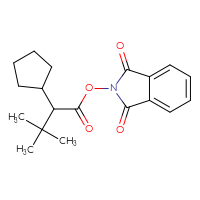 Chemical structure of 1,3-dioxo-2,3-dihydro-1H-isoindol-2-yl 2-cyclopentyl-3,3-dimethylbutanoate - CSSB06258919080