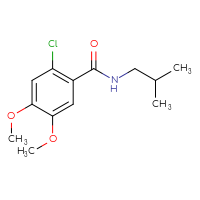 Chemical structure of 2-chloro-4,5-dimethoxy-N-(2-methylpropyl)benzamide - CSSB01385881440