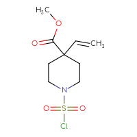 Chemical structure of methyl 1-(chlorosulfonyl)-4-ethenylpiperidine-4-carboxylate - CSSB14985244606