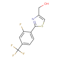Chemical structure of {2-[2-fluoro-4-(trifluoromethyl)phenyl]-1,3-thiazol-4-yl}methanol - CSSB01544570545