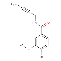 Chemical structure of 4-bromo-N-(but-2-yn-1-yl)-3-methoxybenzamide - CSSB01994862878