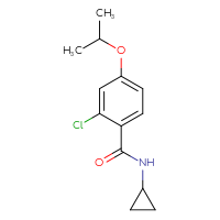 Chemical structure of 2-chloro-N-cyclopropyl-4-(propan-2-yloxy)benzamide - CSSB01998167423