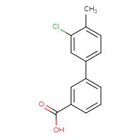 Chemical structure of 3'-chloro-4'-methyl-[1,1'-biphenyl]-3-carboxylic acid - CSSB00006007978