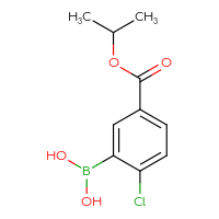 Chemical structure of {2-chloro-5-[(propan-2-yloxy)carbonyl]phenyl}boronic acid - CSSB03556214416