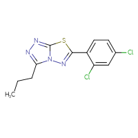 Chemical structure of 6-(2,4-dichlorophenyl)-3-propyl-[1,2,4]triazolo[3,4-b][1,3,4]thiadiazole - CSSB00121636952
