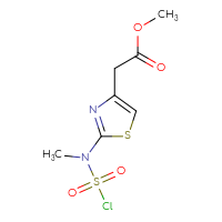 Chemical structure of methyl 2-{2-[(chlorosulfonyl)(methyl)amino]-1,3-thiazol-4-yl}acetate - CSSB15002726933