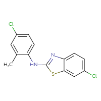 Chemical structure of 6-chloro-N-(4-chloro-2-methylphenyl)-1,3-benzothiazol-2-amine - CSSB00020652149