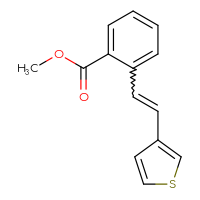 Chemical structure of methyl 2-[2-(thiophen-3-yl)ethenyl]benzoate - CSSB21253047912