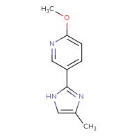 Chemical structure of 2-methoxy-5-(4-methyl-1H-imidazol-2-yl)pyridine - CSSB00015111476