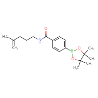Chemical structure of N-(4-methylpent-4-en-1-yl)-4-(4,4,5,5-tetramethyl-1,3,2-dioxaborolan-2-yl)benzamide - CSSB02526793098