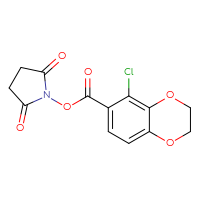 Chemical structure of 2,5-dioxopyrrolidin-1-yl 5-chloro-2,3-dihydro-1,4-benzodioxine-6-carboxylate - CSSB20269535582