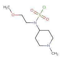 Chemical structure of N-(2-methoxyethyl)-N-(1-methylpiperidin-4-yl)sulfamoyl chloride - CSSB06263672510