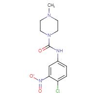 Chemical structure of N-(4-chloro-3-nitrophenyl)-4-methylpiperazine-1-carboxamide - CSSB00020622858