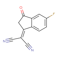 Chemical structure of 2-(5-fluoro-3-oxo-2,3-dihydro-1H-inden-1-ylidene)propanedinitrile - CSSB20958671023