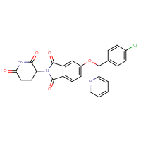 Chemical structure of 5-[(4-chlorophenyl)(pyridin-2-yl)methoxy]-2-(2,6-dioxopiperidin-3-yl)-2,3-dihydro-1H-isoindole-1,3-dione - CSSB21531616658
