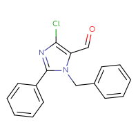 Chemical structure of 1-benzyl-4-chloro-2-phenyl-1H-imidazole-5-carbaldehyde - CSSB21323993444