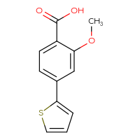 Chemical structure of 2-methoxy-4-(thiophen-2-yl)benzoic acid - CSSB00010140198
