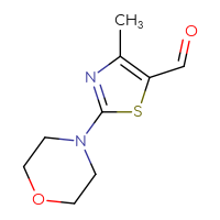 Chemical structure of 4-methyl-2-(morpholin-4-yl)-1,3-thiazole-5-carbaldehyde - CSSB00000184412