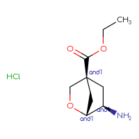Chemical structure of rac-ethyl (1R,4S,6R)-6-amino-2-oxabicyclo[2.2.1]heptane-4-carboxylate hydrochloride - CSSB21291558578
