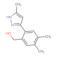 Chemical structure of [4,5-dimethyl-2-(5-methyl-1H-pyrazol-3-yl)phenyl]methanol - CSSB21531598759