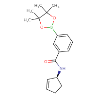 Chemical structure of N-[(1S)-cyclopent-2-en-1-yl]-3-(4,4,5,5-tetramethyl-1,3,2-dioxaborolan-2-yl)benzamide - CSSB02500519984