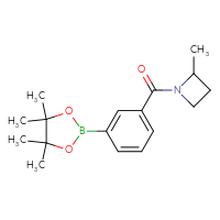 Chemical structure of 2-methyl-1-[3-(4,4,5,5-tetramethyl-1,3,2-dioxaborolan-2-yl)benzoyl]azetidine - CSSB02148211470