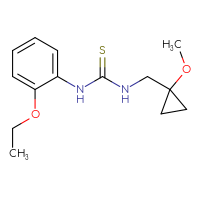 Chemical structure of 1-(2-ethoxyphenyl)-3-[(1-methoxycyclopropyl)methyl]thiourea - CSSB02423957362