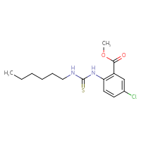 Chemical structure of methyl 5-chloro-2-[(hexylcarbamothioyl)amino]benzoate - CSSB21432500498