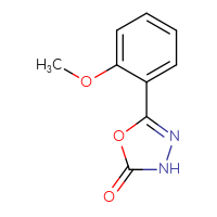 Chemical structure of 5-(2-methoxyphenyl)-2,3-dihydro-1,3,4-oxadiazol-2-one - CSSB00000189246
