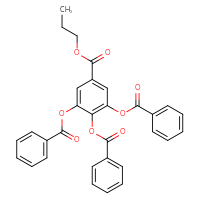 Chemical structure of propyl 3,4,5-tris(benzoyloxy)benzoate - CSSB03549785535