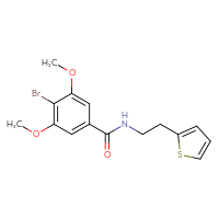 Chemical structure of 4-bromo-3,5-dimethoxy-N-[2-(thiophen-2-yl)ethyl]benzamide - CSSB00026815335