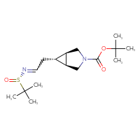 Chemical structure of tert-butyl (1R,5S,6R)-6-(2-{[(S)-2-methylpropane-2-sulfinyl]imino}ethyl)-3-azabicyclo[3.1.0]hexane-3-carboxylate - CSSB21331809976