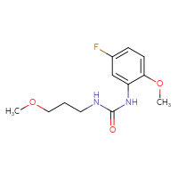 Chemical structure of 1-(5-fluoro-2-methoxyphenyl)-3-(3-methoxypropyl)urea - CSSB02003583592