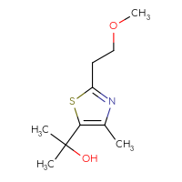 Chemical structure of 2-[2-(2-methoxyethyl)-4-methyl-1,3-thiazol-5-yl]propan-2-ol - CSSB00035741096