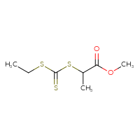 Chemical structure of methyl 2-{[(ethylsulfanyl)methanethioyl]sulfanyl}propanoate - CSSB06655360207