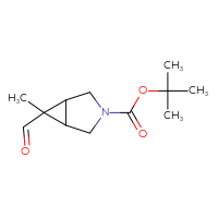 Chemical structure of tert-butyl 6-formyl-6-methyl-3-azabicyclo[3.1.0]hexane-3-carboxylate - CSSB14803871608