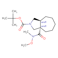Chemical structure of rac-tert-butyl (3aR,8aR)-3a-[methoxy(methyl)carbamoyl]-decahydrocyclohepta[c]pyrrole-2-carboxylate - CSSB21291563829