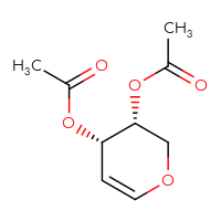 Chemical structure of (3R,4S)-3-(acetyloxy)-3,4-dihydro-2H-pyran-4-yl acetate - CSSB00020662541
