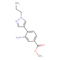Chemical structure of methyl 3-amino-4-(1-propyl-1H-pyrazol-4-yl)benzoate - CSSB06585077466