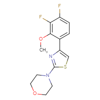 Chemical structure of 4-[4-(3,4-difluoro-2-methoxyphenyl)-1,3-thiazol-2-yl]morpholine - CSSB00015193937