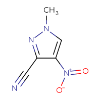 Chemical structure of 1-methyl-4-nitro-1H-pyrazole-3-carbonitrile - CSSB00000076124
