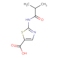 Chemical structure of 2-(2-methylpropanamido)-1,3-thiazole-5-carboxylic acid - CSSB00102687913