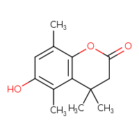Chemical structure of 6-hydroxy-4,4,5,8-tetramethyl-3,4-dihydro-2H-1-benzopyran-2-one - CSSB00010985558