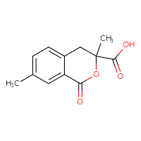 Chemical structure of 3,7-dimethyl-1-oxo-3,4-dihydro-1H-2-benzopyran-3-carboxylic acid - CSSB00006818216