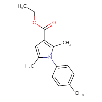 Chemical structure of ethyl 2,5-dimethyl-1-(4-methylphenyl)-1H-pyrrole-3-carboxylate - CSSB00020599038