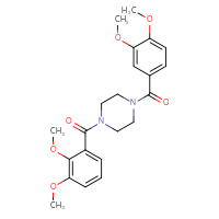 Chemical structure of 1-(2,3-dimethoxybenzoyl)-4-(3,4-dimethoxybenzoyl)piperazine - CSSB00046408910
