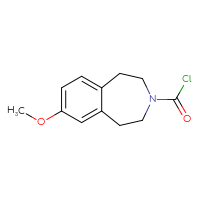 Chemical structure of 7-methoxy-2,3,4,5-tetrahydro-1H-3-benzazepine-3-carbonyl chloride - CSSB14992069931
